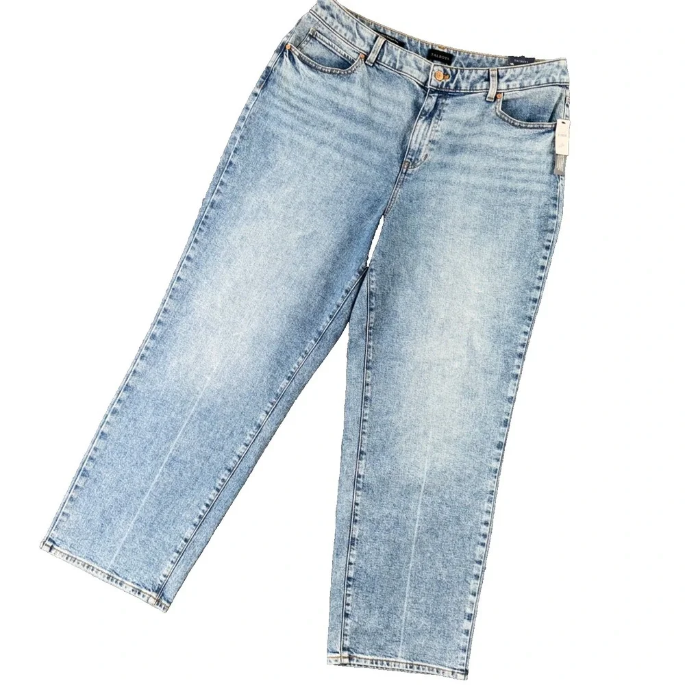 Talbots Womens High Waist Straight Leg Jeans 16 Relaxed Mom Denim‎ Normcore NWT